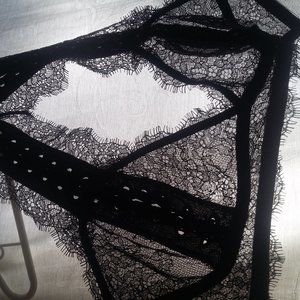 Black Halter lace up bralette